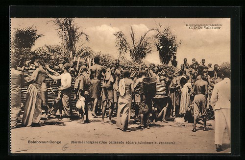 Cpa bolobo sur congo marché - cpa,