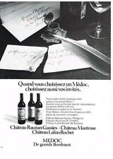 PUBLICITE  1973    MEDOC  vins CHATEAU RAUZAN-GASSIES MONTROSE & LAFON-ROCHET