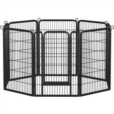 Parc Chien en Métal Enclos Chiot Pliable avec Porte Clôture pour Petit Animal