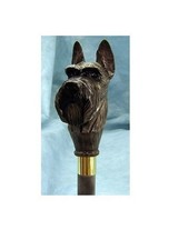 Bâton de marche pour chien Scottish Terrier en bois sculpté à la main pour...