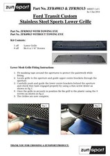 Ford Transit Custom - Calandre bas de caisse (sans capteurs de stationnement) -