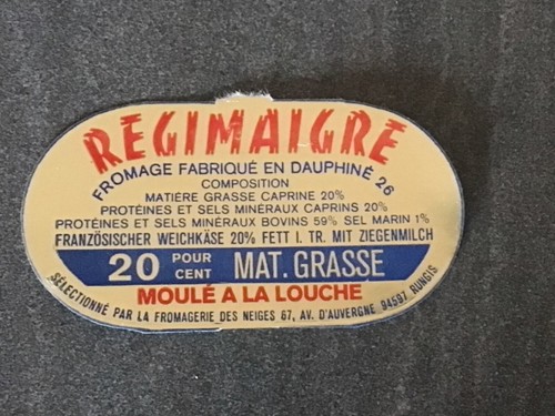 étiquette fromage regimaigre - Étiquette,
