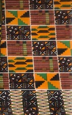 Tissu wax pagne imprimé coloré africain 6 Yards (5,48 metres) 100% Coton  