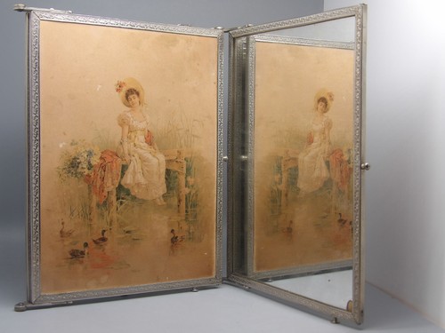 Miroir triptyque ancien - miroir,