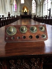  Ensemble de poids anciens en laiton pour balance de précision