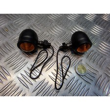 2 x clignotant noir mat universel moto chopper bobber cafe racer custom dirt tra