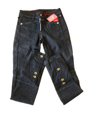 jeans brut mollet boutons M&F