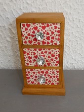 BOITE A TIROIRS EN BOIS - BIJOUX TRESORS. CŒURS