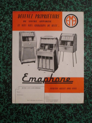 Affichette juke box emaphone - affichette,