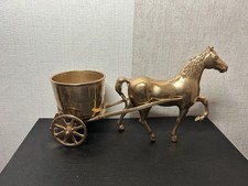 Cheval et Charrette en Laiton