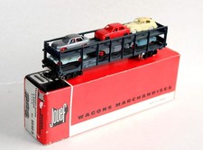 JOUEF HO 6540 B, WAGON PORTE AUTO STVA TYPE TP + TRANSPORT 6 VOITURE, SNCF, BLEU