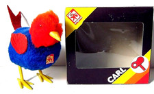 AUTOMATE CARL - RARE OISEAU PICORANT BLEU ET ROUGE +BOITE - MADE IN WEST GERMANY