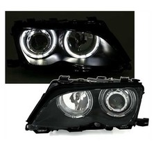 2 FEUX PHARE AVANT ANGEL EYES LED BLANC BMW SERIE 3 E46 BERLINE PHASE 2