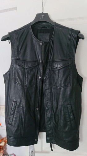 Gilet biker cuir - gilet,
