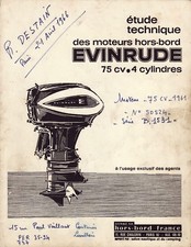 Bateaux - Etude Technique Evinrude - Moteurs Hors-Bord 75cv - 4 Cylindres - 1962