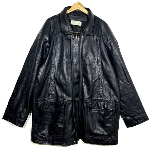 Veste cuir noir vintage - veste,
