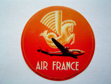 ETIQUETTE BAGAGE VALISE ancienne : COMPAGNIE AVIATION AIR FRANCE