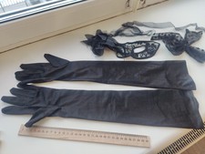 Gants noirs longs vintage avec