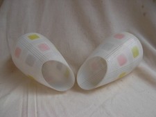 PAIRE DE TULIPES DE LAMPE,APPLIQUE,EN VERRE,ANNEES 60