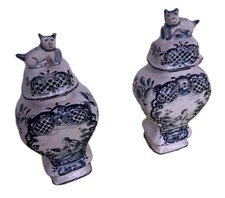 Vase couvert faïence Delft