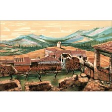 LETELLIER Pierre - Lithographie originale "Le village" 35x53cm