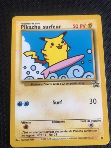 Carte pokémon pikachu surfeur - pikachu,