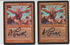 x2 cartes Apocalypse - Desolation Giant MAGIC MTG ENGLISH EX-NM SIGNED !