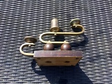 vintage ancien bougeoir design art deco en bois laiton top déco