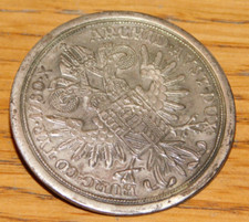 ancien BROCHE MEDAILLE monnaie THALER 1780 AUTRICHE Aigle Impérial MARIE THERESE