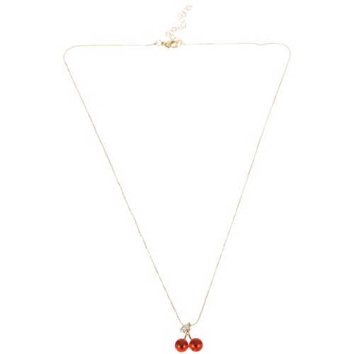 Collier breloques cerise - collier, à