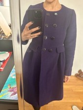 manteau laine violine tara jarmon - taille 36 longueur genou