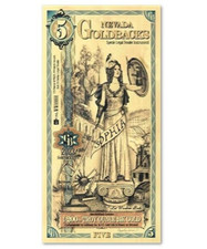 Nevada 5 Goldback Note 24KT Lingot 1/200th OZ 999 Feuille D'Or Currency Or Dos