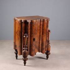 Table de Chevet Art Deco Ancienne Noyer Italie du XXe Siècle Originale