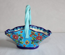 Petit panier en céramique émaux de Longwy ?° 5785 forme N° 2