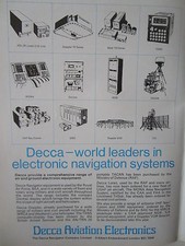 8/1973 PUB DECCA AVIATION ELECTRONIC NAVIGATION SYSTEMS DOPPLER VHF ORIGINAL AD