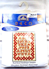 KIT POINT DE CROIX, COMPTÉS - ROUGE - DMC - ABÉCÉDAIRE - 23X30 - LIN - NEUF -