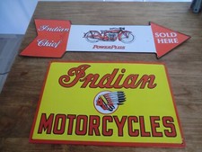 2 Gr plaques métalliques moto indian motorcycle indian chief powerplus collector
