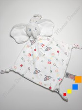 Doudou Plat Dumbo Eléphant Gris Blanc Rouge Ballon Etoiles Cirque Primark Disney