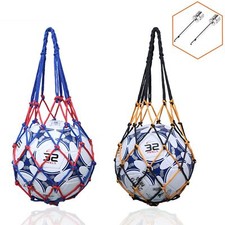 Lot de 2 filets portables pour ballon de football basket-ball 1 ballon poigné...