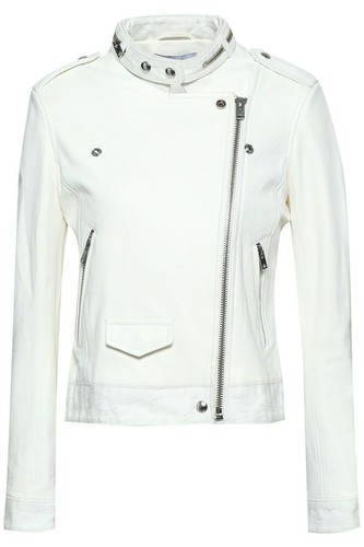Veste cuir blanc - cuir, femme