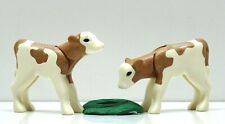 2 Doux Veaux Bruns Fleckvieh Playmobil À Veau Ferme Almhütte Vache Vaches