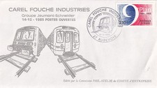 Enveloppe 1er Jour timbre 1985 AUBEVOYE EURE CAREL Fouché industries JEUMONT SCH