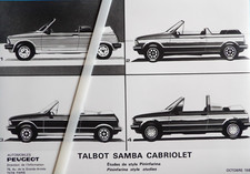 Photo presse PEUGEOT TALBOT SAMBA Cabriolet études de style Pininfarina p52