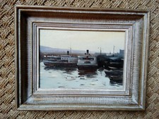 Huile bateaux lac - de, paysage