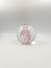 Grande Sulfure Rose Géante Verre de Murano Presse Papier XL Vintage XXème Siècle