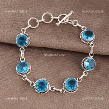 Rond Topaze Bleu Suisse Pierre