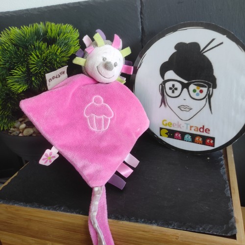 Doudou nattou herisson rose - herisson,