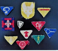RARE ANCIEN LOT DIVERS TISSUS DES SCOUTS DE FRANCE LOUVETEAU / SCOUT ..D'ORIGINE