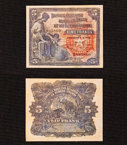 1952 francs bleu congo - -,