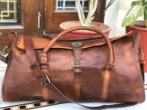 Sac voyage vintage cuir - en,